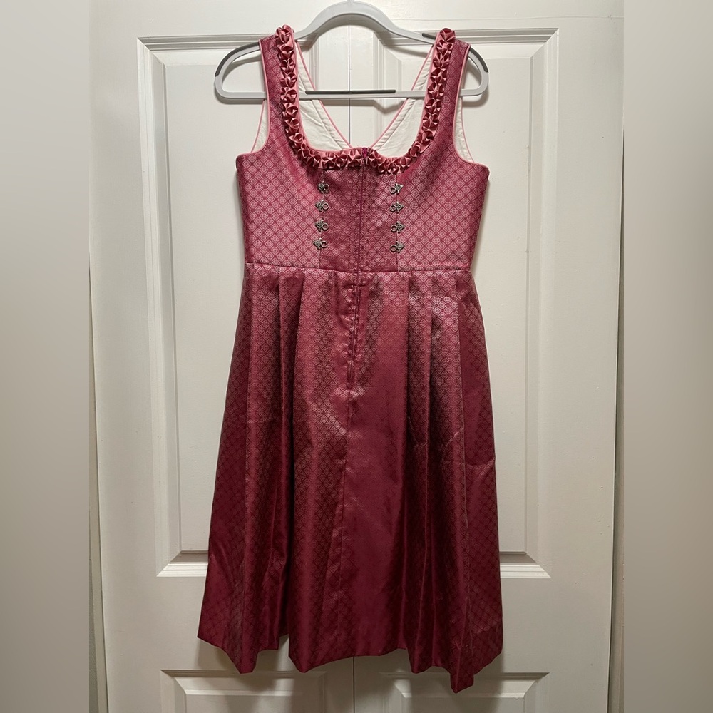 The Viral Herzsach Dress! EUC Women’s Small Pink Brocade Beer Festival Core